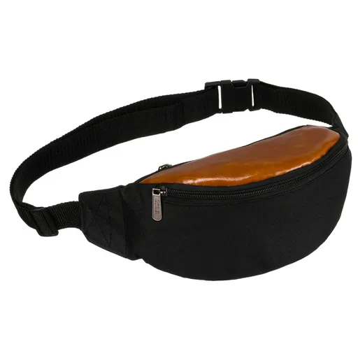 Čierno-hnedá športová kapsička z polyesteru