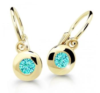 Cutie Jewellery Detské náušnice zo žltého zlata C2589-10-X-1 svetlo zelená