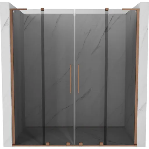 MEXEN/S - Velar L Duo posuvné sprchové dvere 200, grafit, meď kartáčovaná 871-200-003-42-65