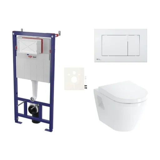 Cenovo zvýhodnený závesný WC set SAT do ľahkých stien / predstenová montáž + WC VitrA Integra SIKOSSINTBO20K