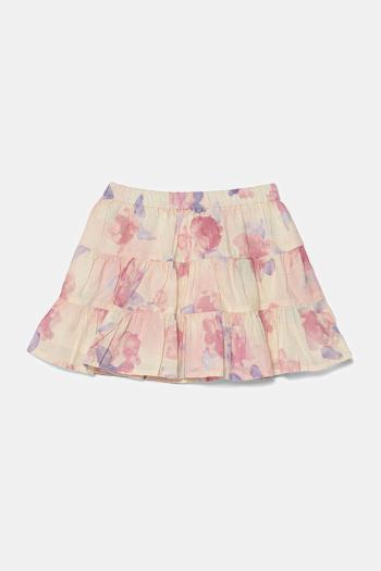 Dievčenská bavlnená sukňa United Colors of Benetton ružová farba, mini, áčkový strih, 4HYUG0015