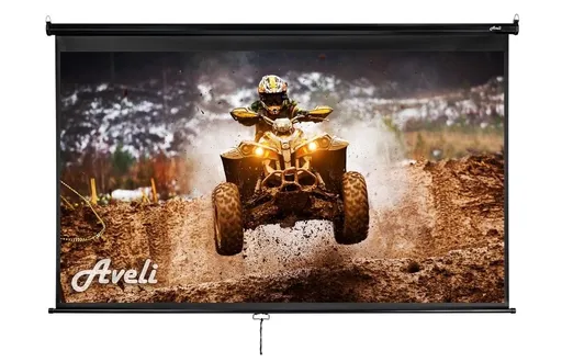 AVELI nástenné projekčné plátno, 265x149cm (16:9) 120", čierny tubus