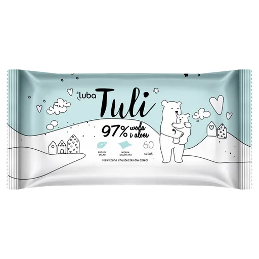 LUBA Tuli detské vlhčené obrúsky s 97% vody a aloe vera 60 ks