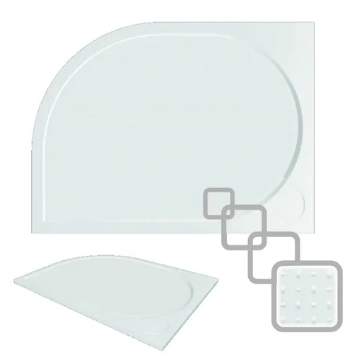 OLSEN SPA - Asymetrická štvrťkruhová mramorová sprchová vanička Laka R550 - Rozmer A - 100, Rozmer B - 80, Spôsob prevedenia - Ľavé VANKCCTVRT1080L