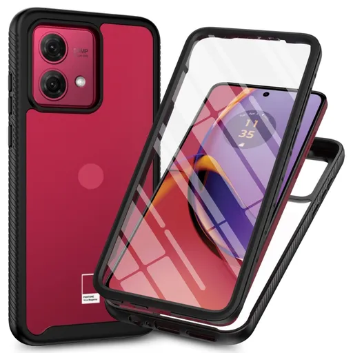 DUAL Obojstranný kryt s fóliou Motorola Moto G84 5G čierny