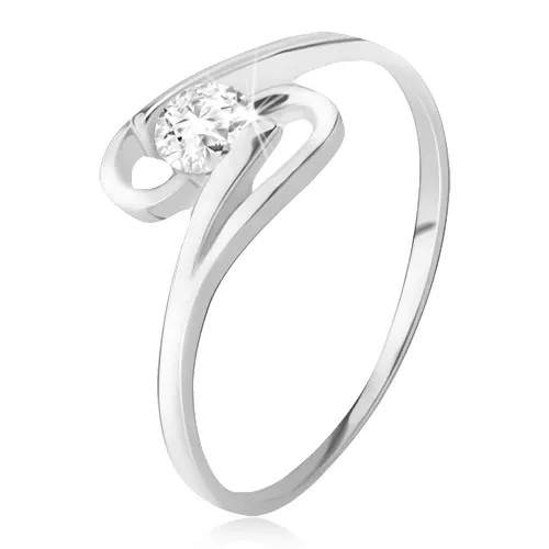 Prsteň zo striebra 925, okrúhly zirkón medzi dvomi slučkami - Veľkosť: 63 mm