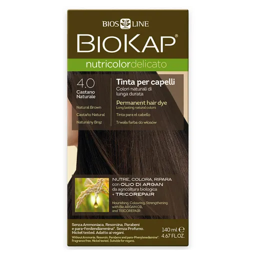 BIOKAP Farba na vlasy 4.0 Hnedá prirodzená 140 ml