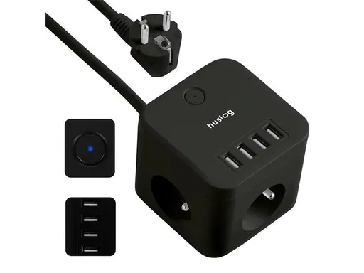 Predlžovací kábel HUSLOG EMX-190224 Black 1,5m