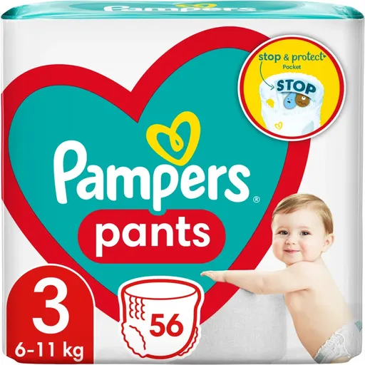 Pampers Pants Size 3 jednorazové plienkové nohavičky 6-11 kg 56 ks
