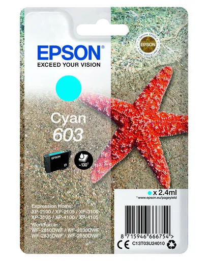Epson 603 C13T03U24010 azúrová (cyan) originálna cartridge