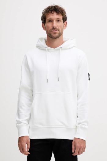 Bavlnená mikina Calvin Klein Jeans tyrkysová farba, s kapucňou, s nášivkou, J30J323430