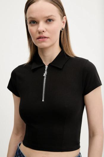 Polo tričko Hugo Blue dámske, čierna farba, 50537426