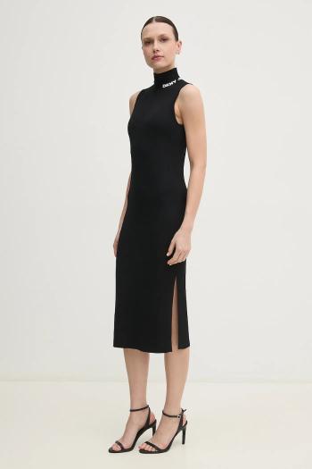 Šaty Dkny čierna farba, mini, priliehavá, DJ5R0663