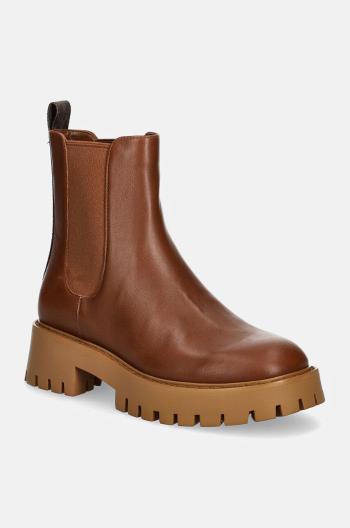 Kožené topánky chelsea MICHAEL Michael Kors Asher dámske, hnedá farba, na platforme, 40F4ASFE6L.227