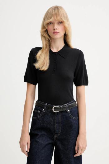 Polo tričko Calvin Klein dámske, čierna farba, LV044C341G