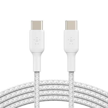 Belkin BOOST CHARGE™ USB-C/USB-C kábel, 2m, biely - odolný
