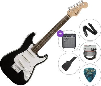 Fender Squier Mini Strat V2 IL Black Deluxe SET Black Elektrická gitara