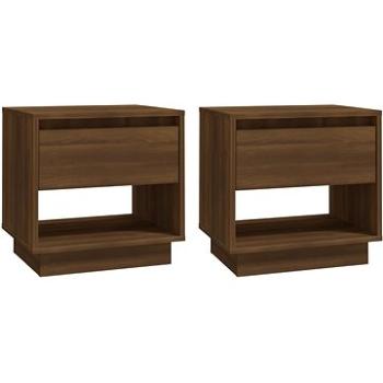 SHUMEE Nočné stolíky 2 ks hnedý dub 45 × 34 × 44 cm drevotrieska, 812986