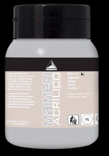 MAIMERI ACRILICO - Akrylové farby 003 - silver, 0,5 L