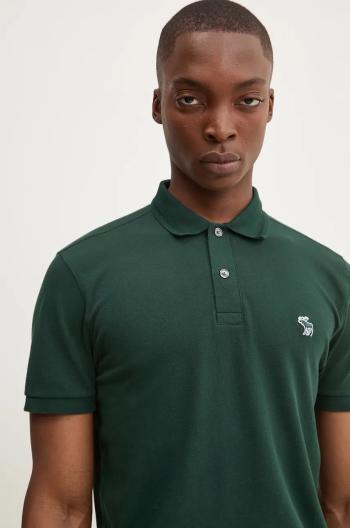 Polo tričko Abercrombie & Fitch pánske, zelená farba, s nášivkou, KI124-4378