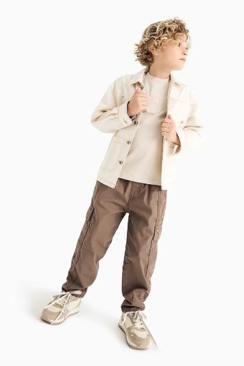 Bavlnené tričko Emporio Armani béžová farba, s potlačou, EB000170 AF13218