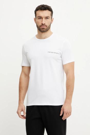 Tričko Emporio Armani Underwear 2-pak pánske, biela farba, s potlačou, EM000391 AF10779