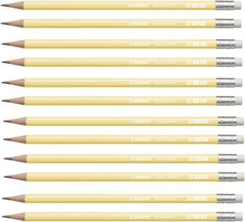 Ceruza STABILO Swano Pastel HB, pasztell, sárga, 12 db