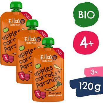 Ellas Kitchen BIO Mrkva, jablko a paštrnák (3× 120 g) (8594200262693)