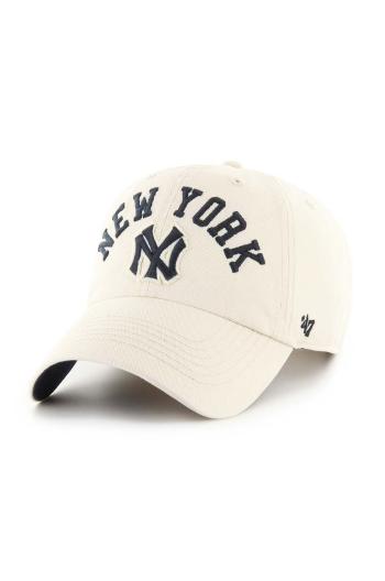 Bavlnená šiltovka 47 brand MLB New York Yankees béžová farba, s nášivkou, BCPTN-CLBFB17GWS-Y011