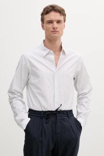 Bavlnená košeľa Armani Exchange biela farba, regular, s klasickým golierom, XM000719 AF13206