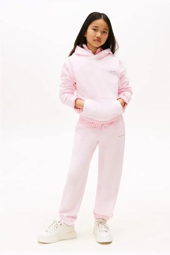 Nohavice Tommy Hilfiger ružová farba, jednofarebná, KS0KS00596