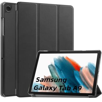 LEATHER Zaklápací kryt Samsung Galaxy Tab A9 čierny