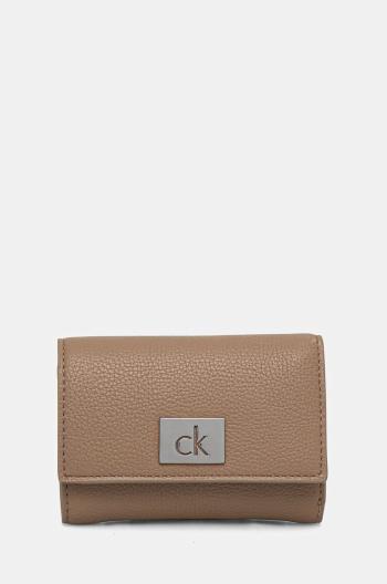 Peňaženka Calvin Klein dámska, béžová farba, K60K612834