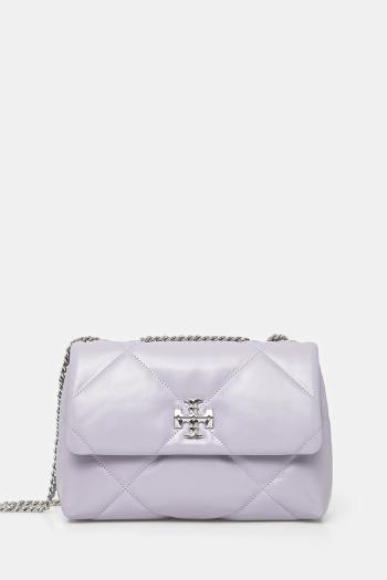 Kožená kabelka Tory Burch Kira Diamond Quilt fialová farba, 154706-500