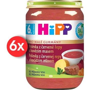 HiPP BIO Polievka z červené repy s hovädzím mäsom 6× 190 g (4062300436855)