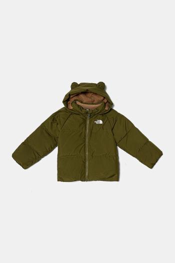 Detská páperová bunda The North Face BABNORTH DOWN FLEECE LINED JACKET zelená farba, NF0A88W2PIB1