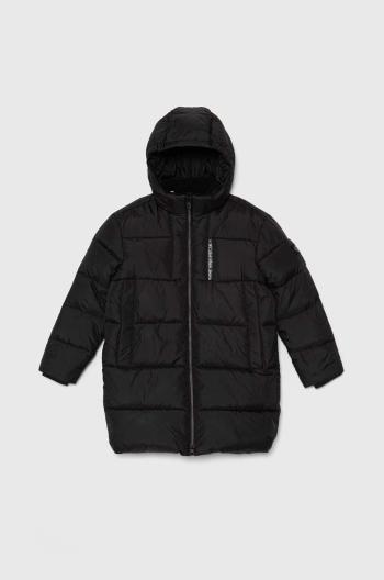 Detská bunda Calvin Klein Jeans čierna farba, IB0IB02168