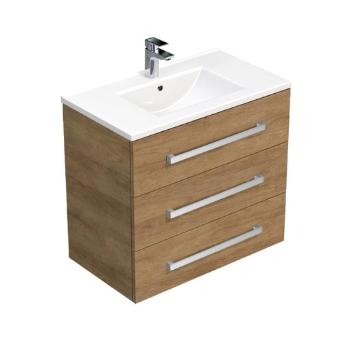 Kúpeľňová skrinka s umývadlom SAT Cube Way 80x76,5x46 cm Hickory dub CUBE46803DHMOD