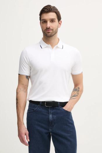 Bavlnené polo tričko Calvin Klein biela farba, jednofarebné, K10K114130