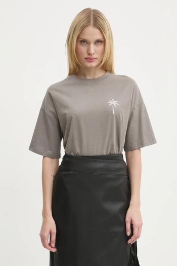 Bavlnené tričko Never Fully Dressed Washed Grey Mystcial Tee dámske, šedá farba, NFDTO1545