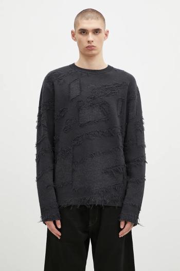 Vlnený sveter A-COLD-WALL* Frontage Knit Crewneck pánsky, čierna farba, ACWMK169