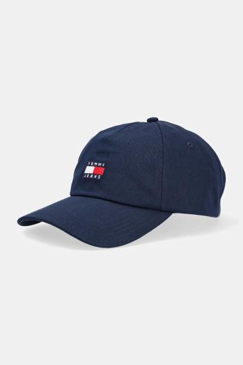 Bavlnená šiltovka Tommy Jeans béžová farba, s nášivkou, AW0AW16991