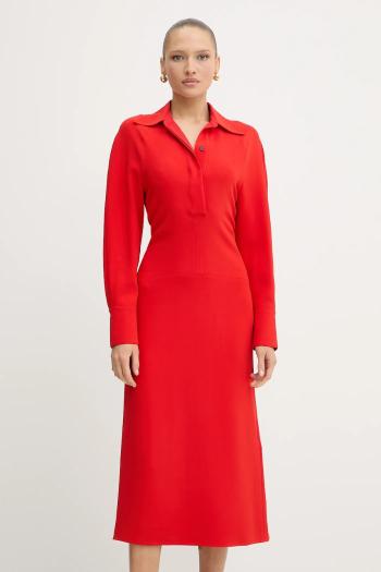 Šaty Victoria Beckham červená farba, maxi, áčkový strih, 1325WDR006598A
