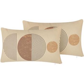 BELIANI, Sada 2 vankúšov s geometrickým vzorom 30 x 50 cm viacfarebná AMARANTH, 307496 (beliani_307496)