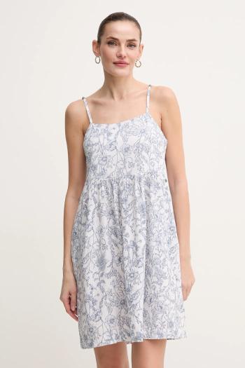 Ľanové šaty Pepe Jeans DIVINA biela farba, mini, áčkový strih, PL953702