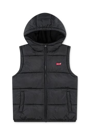 Detská vesta Levi's BATWING DIRECT EMB PUFFER čierna farba, 8EN916