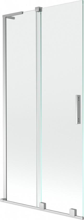 MEXEN/S - Velar L dvojkrídlová posuvná vaňová zástena 90 x 150, transparent, chróm 896-090-003-01-01