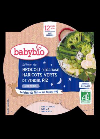 BABYBIO Good Night menu Zelená zelenina, ryža so štipkou petržlenovej vňate 230 g