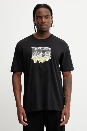 Bavlnené tričko adidas Originals Q12 TS Crowd pánske, čierna farba, s potlačou, JP4496