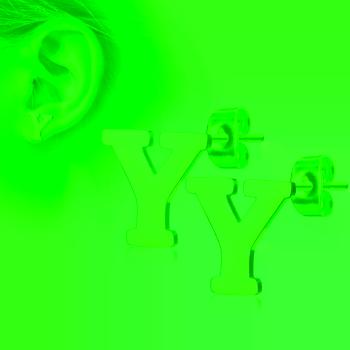 Oceľové náušnice v medenej farbe - písmeno abecedy "Y", puzetky